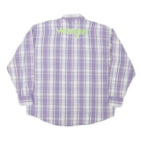 WRANGLER Mens Purple & White Check Shirt XL Button Down Long Sleeve Casual