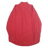 JOHN ASHFORD Mens Red Shirt L Button Down Cotton Casual Long Sleeve Classic