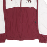 NIKE Womens Maroon & White NM State Zip Jacket XL Polyester Blend Athletic