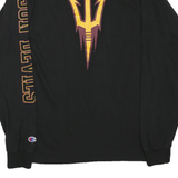 CHAMPION Mens Black Arizona State Graphic Long Sleeve Crew Neck T-Shirt M
