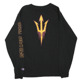CHAMPION Mens Black Arizona State Graphic Long Sleeve Crew Neck T-Shirt M