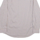 CHAPS Mens White & Brown Check Cotton Shirt L Casual Long Sleeve Button Collar