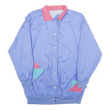 CURRENT SEEN Womens Blue Pink Nylon Button Jacket M Lightweight Colourblock
