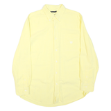 CHAPS Mens Yellow Button-Down Shirt L Cotton Blend Classic Fit Casual