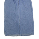 CLUB NEWPORT Womens Blue Denim Button Front Midi Cotton Blend Skirt M Classic