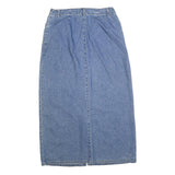 CLUB NEWPORT Womens Blue Denim Button Front Midi Cotton Blend Skirt M Classic