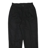 PRIORITY Mens Black Relaxed Trousers W28 L27 Polyester Blend Zip Casual Formal