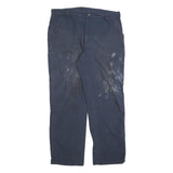 CARHARTT Mens Navy Blue Cotton Blend Relaxed Straight Trousers W40 L36 Workwear