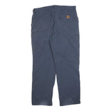 CARHARTT Mens Navy Blue Cotton Blend Relaxed Straight Trousers W40 L36 Workwear