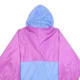 AQUA GUARD Mens Purple & Blue Zip Jacket L Polyester Colourblock Hooded Casual