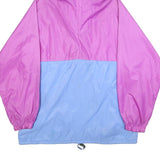 AQUA GUARD Mens Purple & Blue Zip Jacket L Polyester Colourblock Hooded Casual
