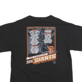 MAJESTIC Mens Black Giants World Series Celebration T-Shirt L Short Sleeve Crew