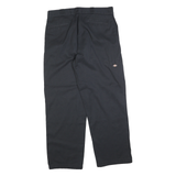 DICKIES Mens Cotton Blend Black Loose Straight Trousers W40 L31 Workwear Casual