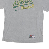 NIKE Mens Grey Athletics Baseball T-Shirt L Short Sleeve Crew Neck Sportswear