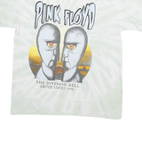 PINK FLOYD Mens White Tie Dye Graphic T-Shirt L Short Sleeve Crew Neck Division