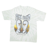 PINK FLOYD Mens White Tie Dye Graphic T-Shirt L Short Sleeve Crew Neck Division
