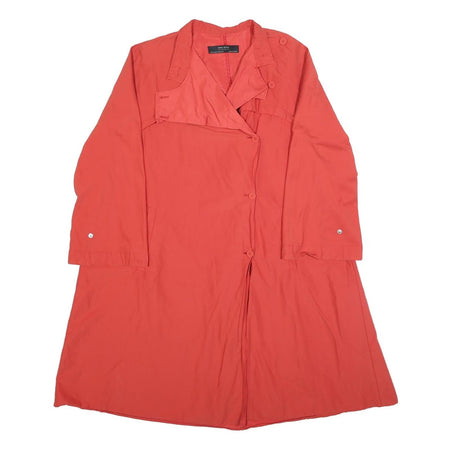 ZARA BASIC Womens Red Jacket XS Cotton Button Closure Classic Fit Plain