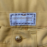 Roccobarocco Trousers - 28W UK 8 Yellow Cotton