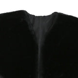 Womens Black Faux Fur Jacket M Polyester Blend Plush Soft Fabric Easy Wear