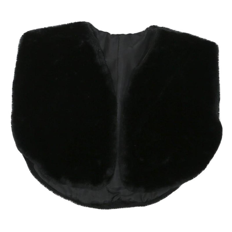 Womens Black Faux Fur Jacket M Polyester Blend Plush Soft Fabric Easy Wear