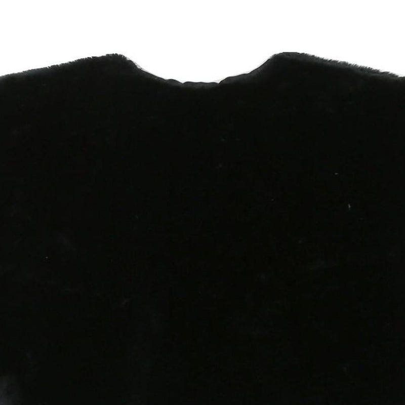 Womens Black Faux Fur Jacket M Polyester Blend Plush Soft Fabric Easy Wear