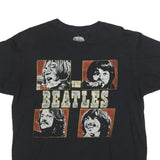THE BEATLES Mens Black Graphic T-Shirt L Short Sleeve Crew Neck Band Vintage