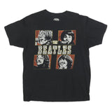 THE BEATLES Mens Black Graphic T-Shirt L Short Sleeve Crew Neck Band Vintage