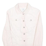 CLOCKHOUSE Womens White Cotton Button Jacket S Denim Plain Casual Lightweight