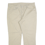 LEVI'S Mens Cotton Blend Beige Regular Straight Trousers W38 L30 Classic Zip