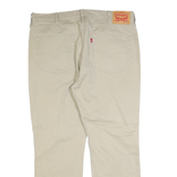 LEVI'S Mens Cotton Blend Beige Regular Straight Trousers W38 L30 Classic Zip