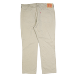LEVI'S Mens Cotton Blend Beige Regular Straight Trousers W38 L30 Classic Zip