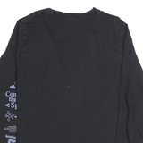 ADIDAS Mens Black Long Sleeve Crew Neck Graphic T-Shirt L Cotton Blend