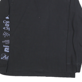 ADIDAS Mens Black Long Sleeve Crew Neck Graphic T-Shirt L Cotton Blend