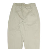 Beige Womens Cotton Regular Fit Straight Leg Trousers W28 L26 Casual Zip Closure