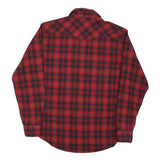 NOBLE Mens Red & Navy Check Shirt M Cotton Blend Long Sleeve Casual Flannel