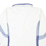 COLUMBIA Womens White & Light Blue Outdoor Jacket M Polyester Plain Zip Casual