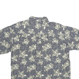 SUMMA Mens Blue Floral Print Silk Shirt XL Casual Summer Relaxed Fit