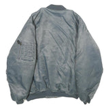 BARESI AIR FORCE Mens Blue & Yellow Reversible Bomber Jacket XL Nylon Plain Zip