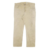 CARHARTT Mens Cotton Blend Beige Relaxed Fit Straight Leg Trousers W36 L30