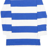 RALPH LAUREN SPORT Womens Blue & White Striped T-Shirt S Long Sleeve Crew Neck