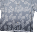 BATIK BAY Mens Blue Pattern Shirt 2XL Cotton Blend Tropical Pineapple Print
