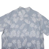 BATIK BAY Mens Blue Pattern Shirt 2XL Cotton Blend Tropical Pineapple Print