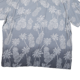 BATIK BAY Mens Blue Pattern Shirt 2XL Cotton Blend Tropical Pineapple Print