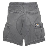 CARHARTT Mens Grey Cargo Cotton Blend Shorts S W28 Utility Durable Workwear