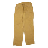 DICKIES Mens Cotton Blend Brown Regular Straight Trousers W32 L32 Workwear