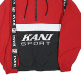 KARL KANI Mens Red Black Colourblock Sport Track Jacket S Polyester Blend Zip