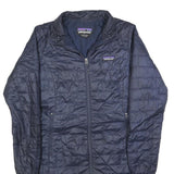 PATAGONIA Womens Navy Blue Quilted Polyester Jacket S Zip Pockets Lightweight