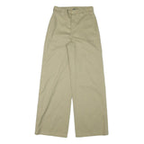 DICKIES Womens Cotton Blend Beige Relaxed Wide-Leg Trousers W27 L32 Workwear