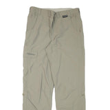 SCHOFFEL Mens Relaxed Beige Polyester Blend Trousers W34 L32 Casual Outdoor Zip