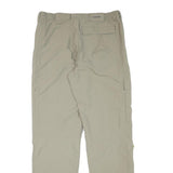 SCHOFFEL Mens Relaxed Beige Polyester Blend Trousers W34 L32 Casual Outdoor Zip